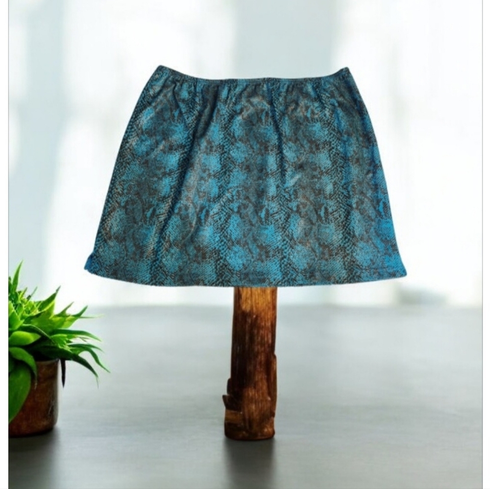 Un Deux Trois Blue and Black Mini Skirt